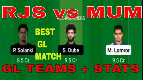 Rjs Vs Mum Dream Team Prediction Rjs Vs Mum Dream Rjs Vs Mum