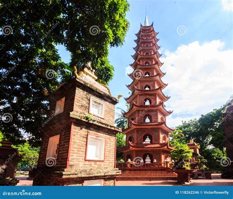 The Oldest Buddhist Temple In Vietnam Tran Quoc Pagoda Located Stock