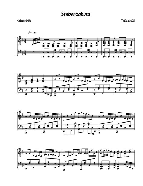 Senbonzakura Sheet Music Download Free In Pdf Or Midi