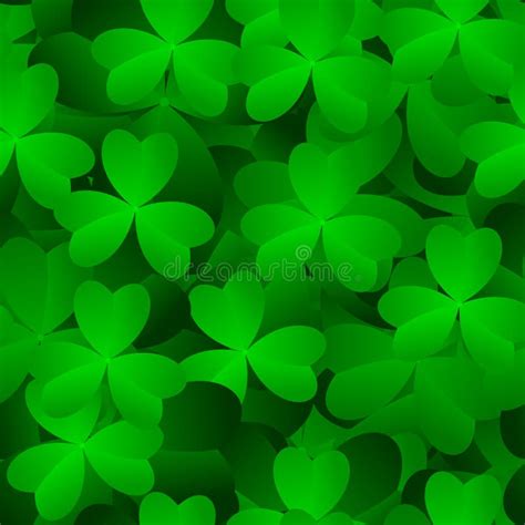 Green Clover Leaves Seamless Pattern Minimal Vector Background Clover