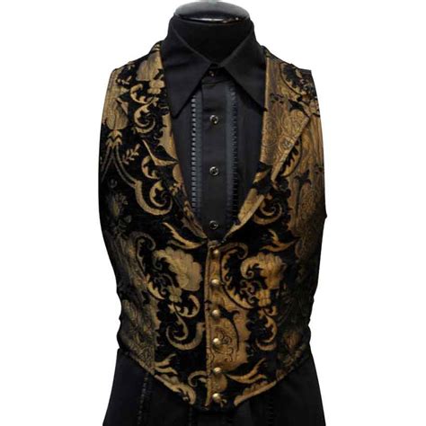 Hand Made Steampunkvictorian Mens Gold Brocade Vest By Khloes Custom Clothing Atelier Yuwa