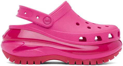 Sabots roses à semelle Mega Crush Crocs en solde