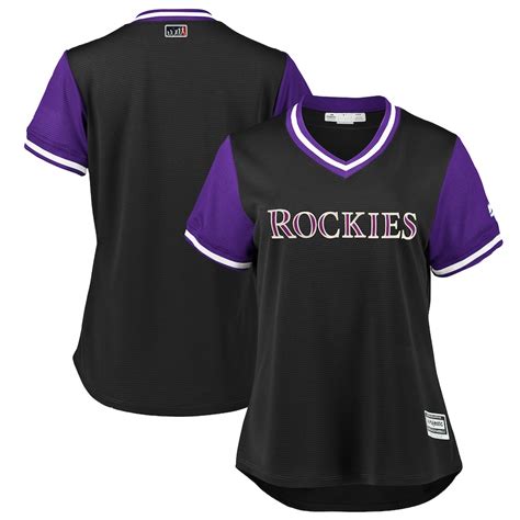 Majestic Colorado Rockies Womens Blackpurple 2018 Players Weekend