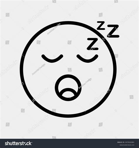 Sleep Emoji Icon Vector Illustration Line Stock Vector Royalty Free