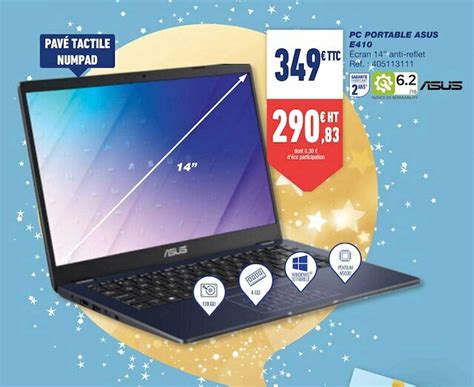 Promo Pc Portable Asus E410 chez Bureau Vallée iCatalogue fr