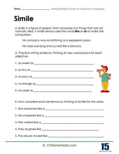 Using Multiple Forms Of Figurative Language Worksheets Worksheets Library