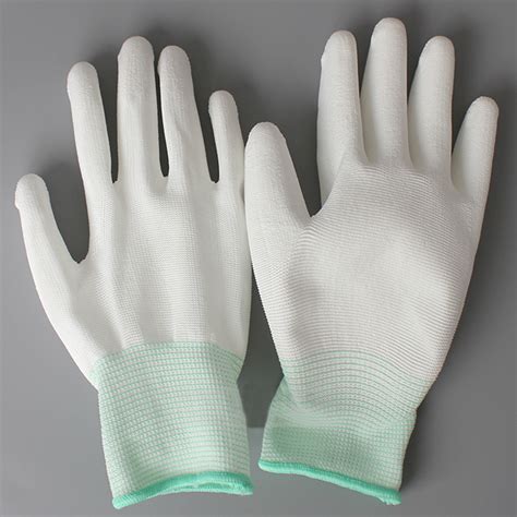 Antistatic Pu Plam Coating Glove Carbon Fiber Esd Pu Top Fitted Gloves