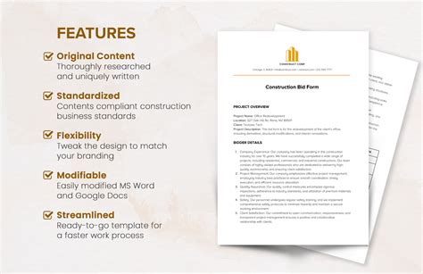 Construction Bid Form Templates in Word, Google Docs - Download | Template.net