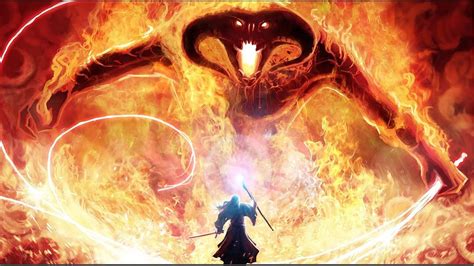 You Shall Not Pass Scene Gandalf Fighting Fire Monster Balrogs The Lord Of The Rings Youtube