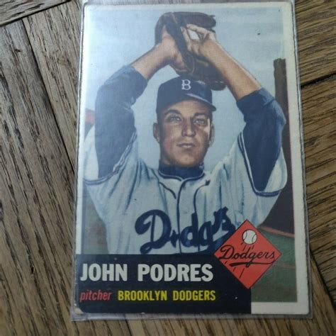 Topps Johnny Podres Brooklyn Dodgers Rare Ebay