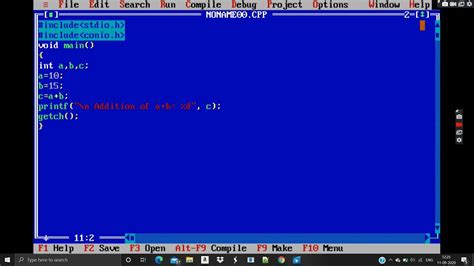 How To Write A C Program For Addition Of Two Numbers Using Turbo C C