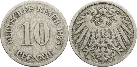 Kaiserreich 10 Pfennig 1898 D Kursmünze 1890 1916 s ss MA Shops