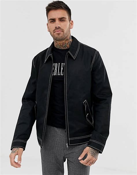 Asos Design Harrington Jacket In Black Asos