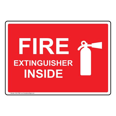 Fire Extinguisher Inside Sign With Symbol NHE-7860