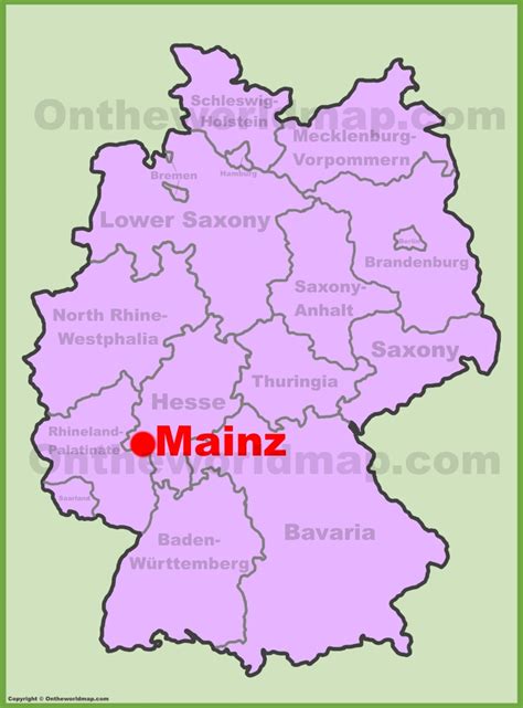 Mainz location on the Germany map - Ontheworldmap.com