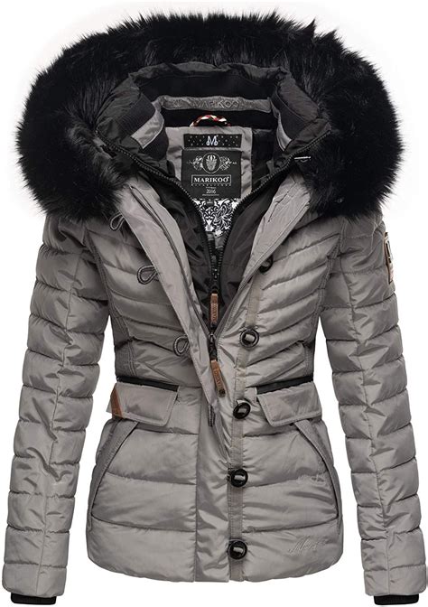 Marikoo Damen Winter Jacke Herbst Stepp Kurz Parka Warm Gef Ttert