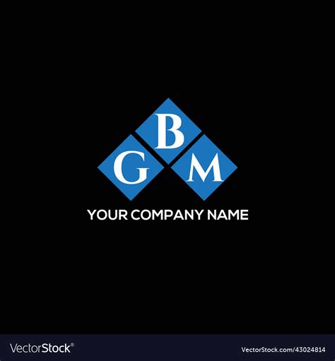 Gbm Letter Logo Design On Black Background Vector Image