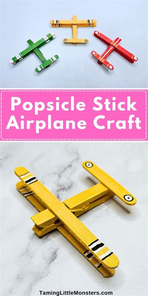 How To Make A Popsicle Stick Airplane Craft For Kids In 2024 Airplane