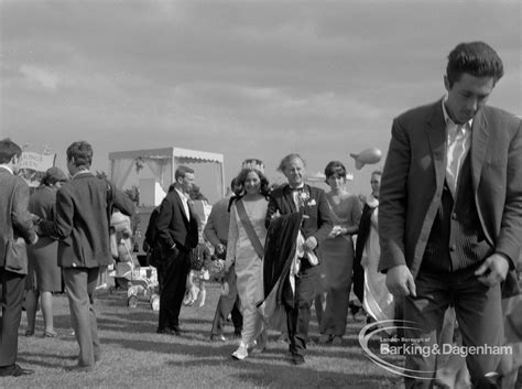 Dagenham Town Show 1967 Showing A Beauty Queen And Escort In Crowd