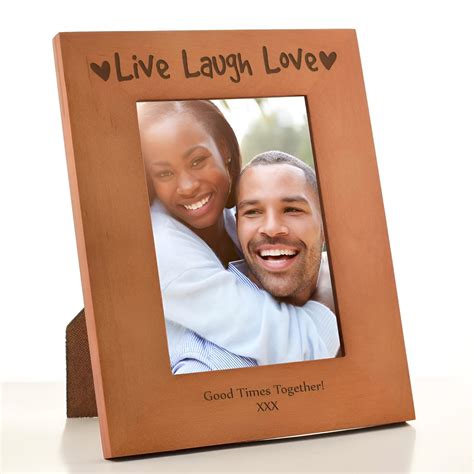 Personalised Live Laugh Love Wooden Photo Frame