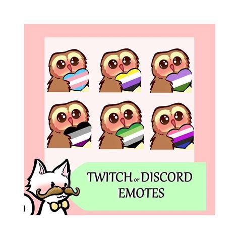 Choose One Lgbtqia Pride Twitch Emotes Kawaii Discord Owl Etsy