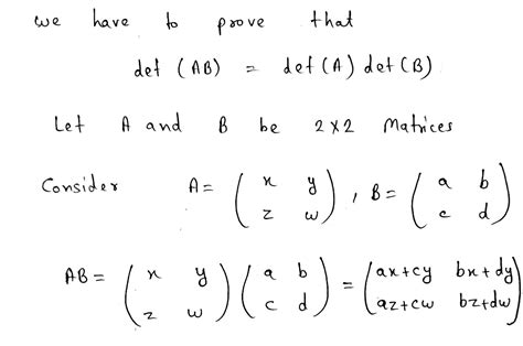 [solved] Let A And B Be 2 X 2 Matrices Prove That Det Ab Det A Course Hero