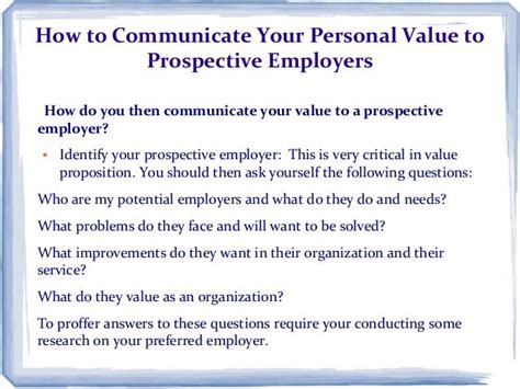 How To Communicate Your Value To Prospective Employers