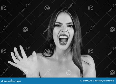 Emotional Angry Woman Upset Girl Screaming Hate Rage Pensive Woman Feeling Furious Mad And