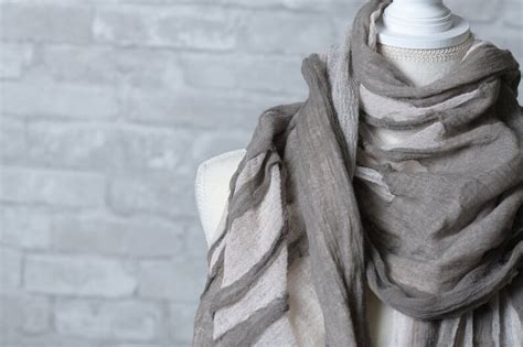 Hand Dyed Beige And Nude Scarf Etsy