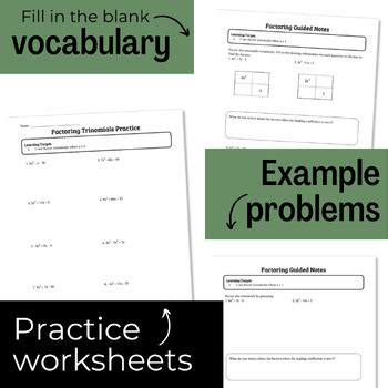 Factoring Trinomials A 1 Guided Notes And Worksheet TPT