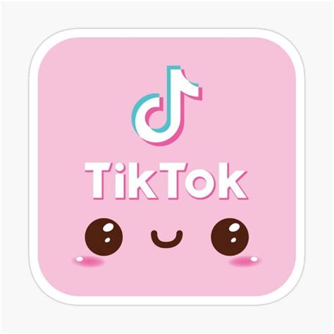 Kawaii Pink Tik Tok Logo T Birthday Holiday By Mesa Cute Sticker By Mesacute In 2020 Logo