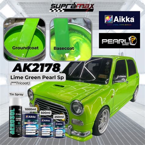 Aikka Pearl Series Lime Green Pearl Ak2178 Special Effect Car Paint Cat Kereta Motor Shopee