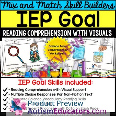 Reading Comprehension Iep Goal Skill Builder Non Fiction Science Tools