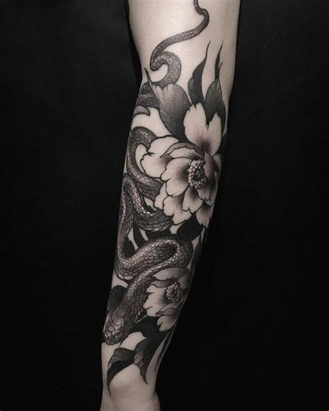 25 Black And Grey Snake Tattoo Designs Petpress