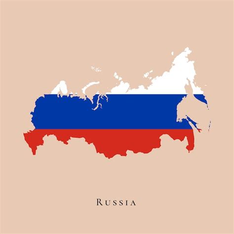 Mapa Del Vector De Rusia Con Bandera Vector Premium