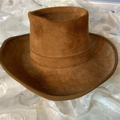 Henschel Accessories Vintage Henschel Cowboy Hat Brown Leathersuede