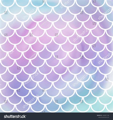 Pink Violet Blue Mermaid Scales Watercolor Stock Vector Royalty Free