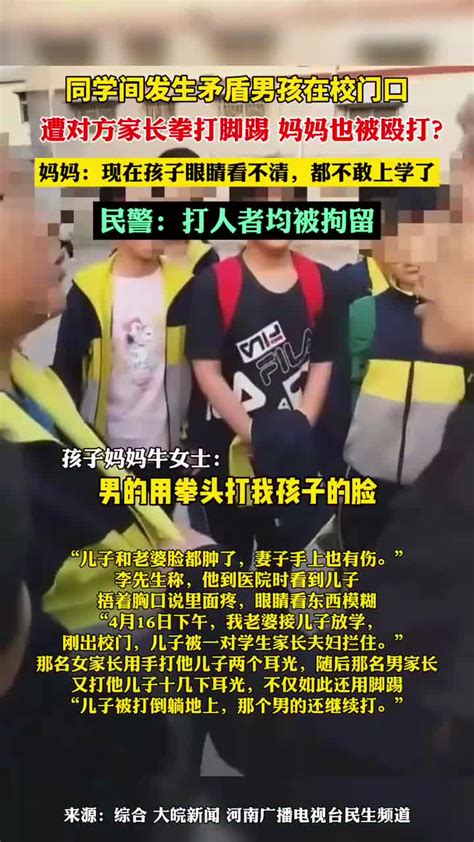 河南新乡通报“母子被同学家长殴打”：打人家长行拘罚款，班主任撤职、校领导问责 李某熙 李某坤 牛村