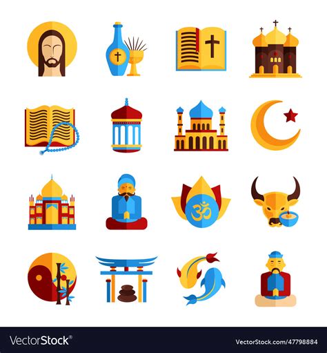 religion icon set icon set royalty  vector image