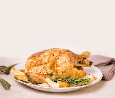 Premium Photo Flat Lay Of Thanksgiving Roasted Chicken Dish With Copy Space