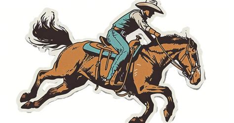 Premium Photo | Using a bucking bronco a cowboy rides a vintage retro ...