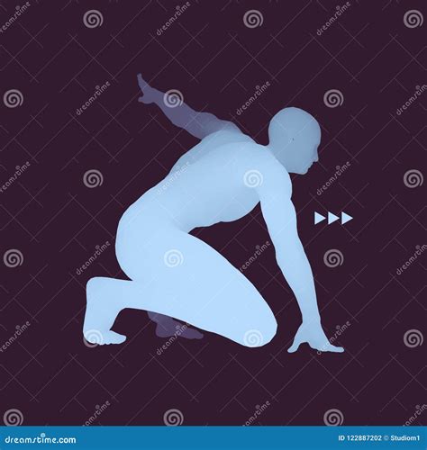 Athlete On The Starting Blocks Royalty Free Cartoon CartoonDealer