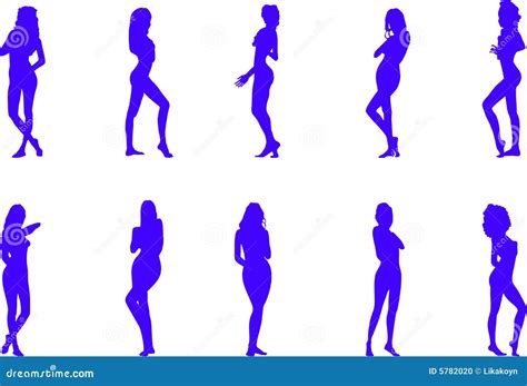 Silhouettes Of The Naked Women Stock Vector Illustration Of Girls Graphic 5782020
