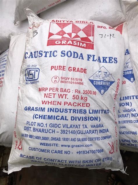 Gacl White Dcm Caustic Soda Flakes For Textile Industry Pharma Industy Chemical Industry