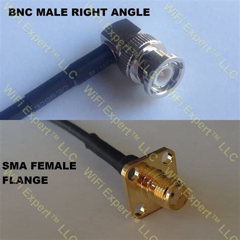 RG316 BNC MALE ANGLE To SMA FEMALE FLANGE Coaxial RF Pigtail Cable RF