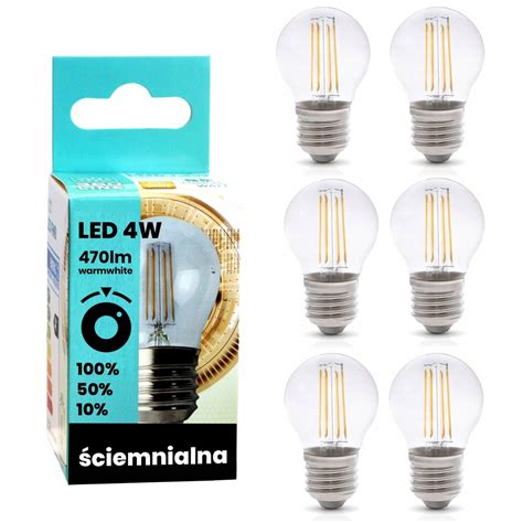 6x Żarówka Ściemnialna Led 4w E27 Filament Girland 13431345456