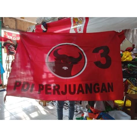 Jual Bendera Partai Pdi Perjuangan Pdip Ukuran 100 X 150 Cm Shopee Indonesia