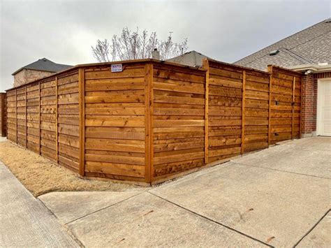 Horizontal Board On Board Cedar Fence Texas Backyard Living