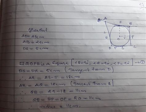 In Figure A Circle Is Inscribed In A Quadrilateral Abcd In Which Angle