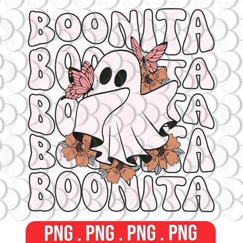 Boonita Funny Retro Spanish Cute Ghost Halloween Png Latin Halloween